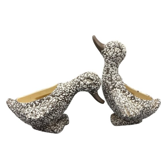 Vtg Set of 2‎ Royal Haeger Speckled Duck Planter Speckled Glaze - Picture 1 of 9